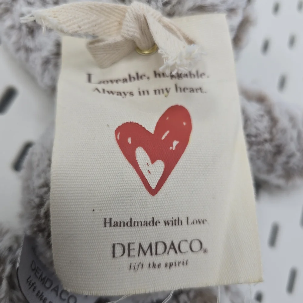 DEMDACO Loveable Mini Giving Bear Plush Comfort Toy Gray Tan 8.5” Stuffed Animal